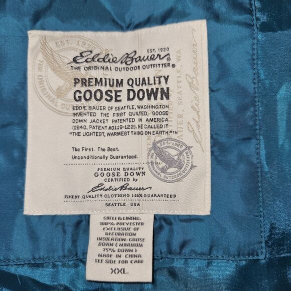 Eddie Bauer Goose Down Puffer Vest Women's XXL Green Quilted Lightweight Warm - Picture 7 of 9